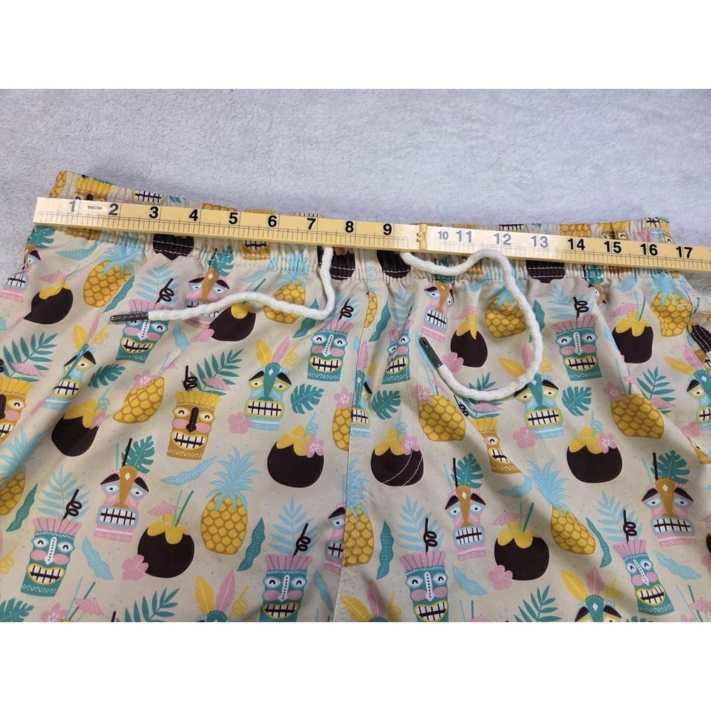 Two Left Feet Swim Trunks XXL Tropical Tiki Pineapple Beach Shorts Mesh Lined - Picture 6 of 8